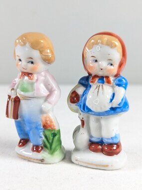 Occupied Japan Figurines: Boy and Girl Ceramic Home Decor